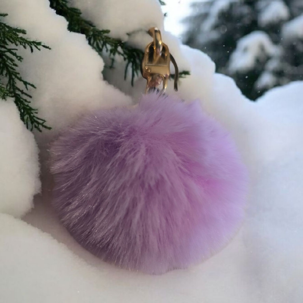Source Unknown Lilac Fluffy Keychain